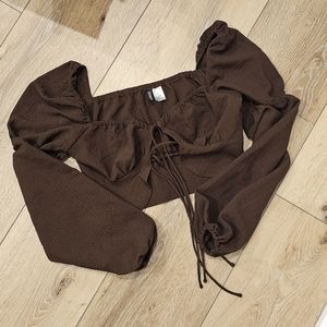 H&M brown going out top